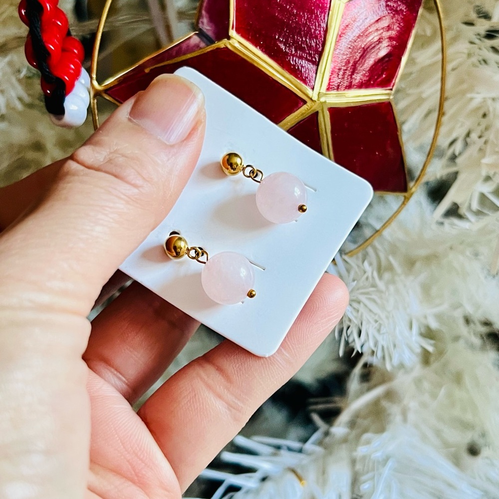 Handmade Natural Stone Earrings Stainless Steel